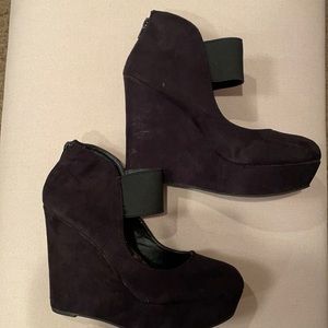 Madden Girl black suede wedges. 8.5